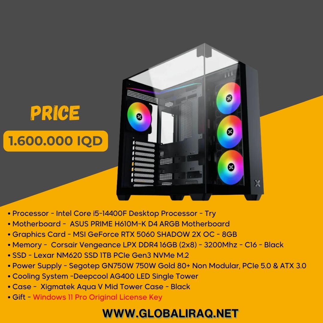 Pc Build intel i5 14400F, RTX 5060 8GB