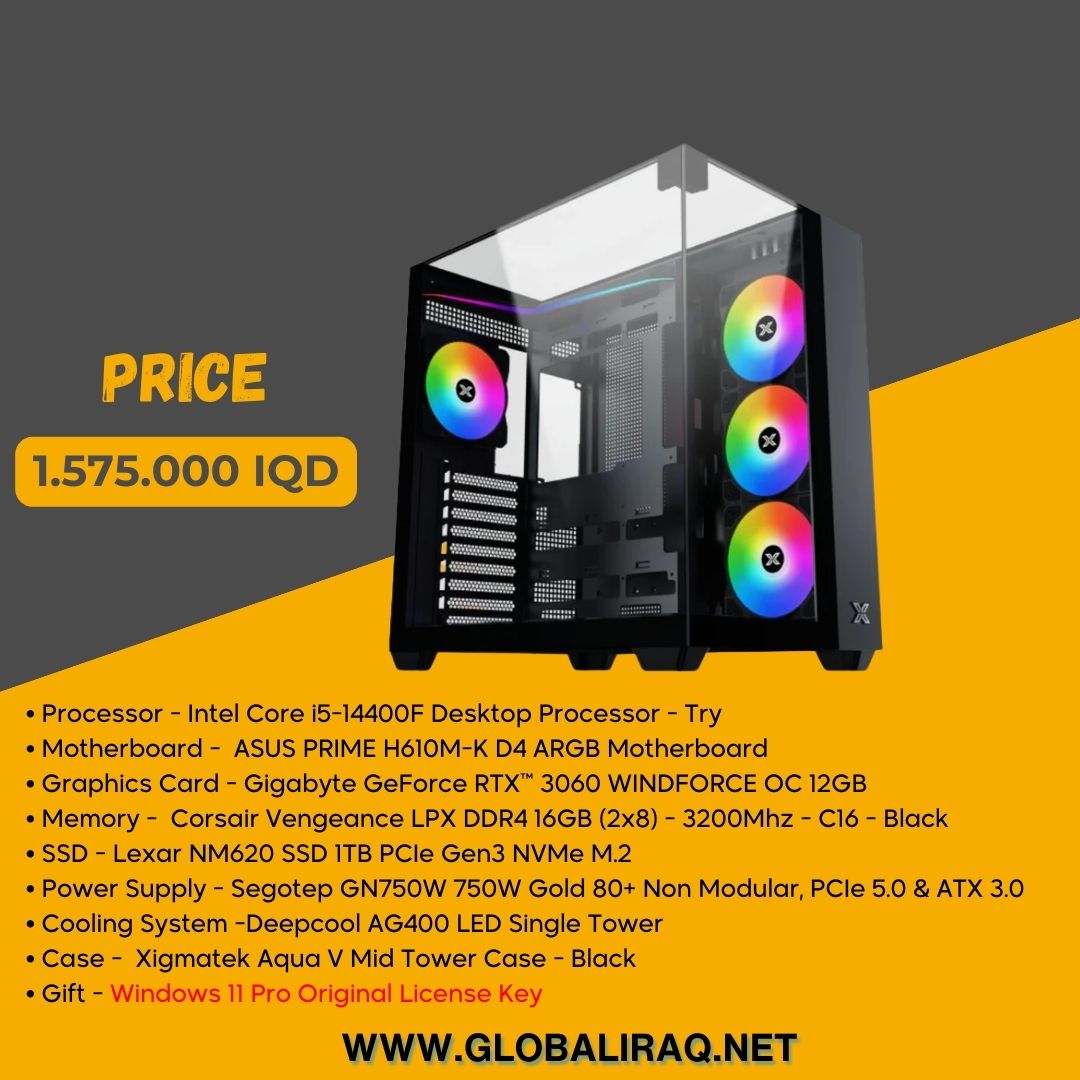 Pc Build intel i5 14400F, RTX 3060 12GB