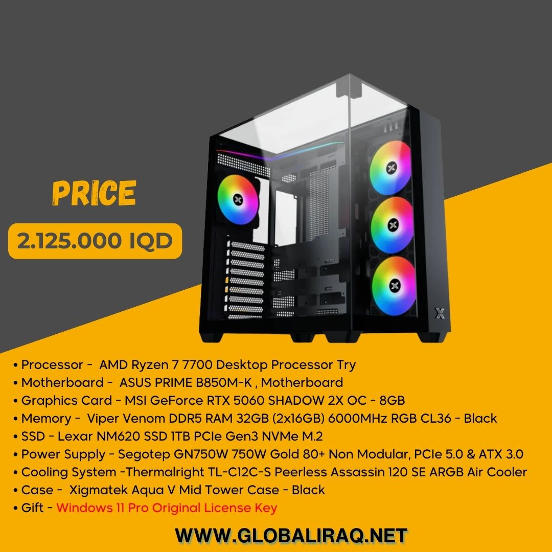 Pc Build AMD Ryzen 7 7700, RTX 5060 8GB