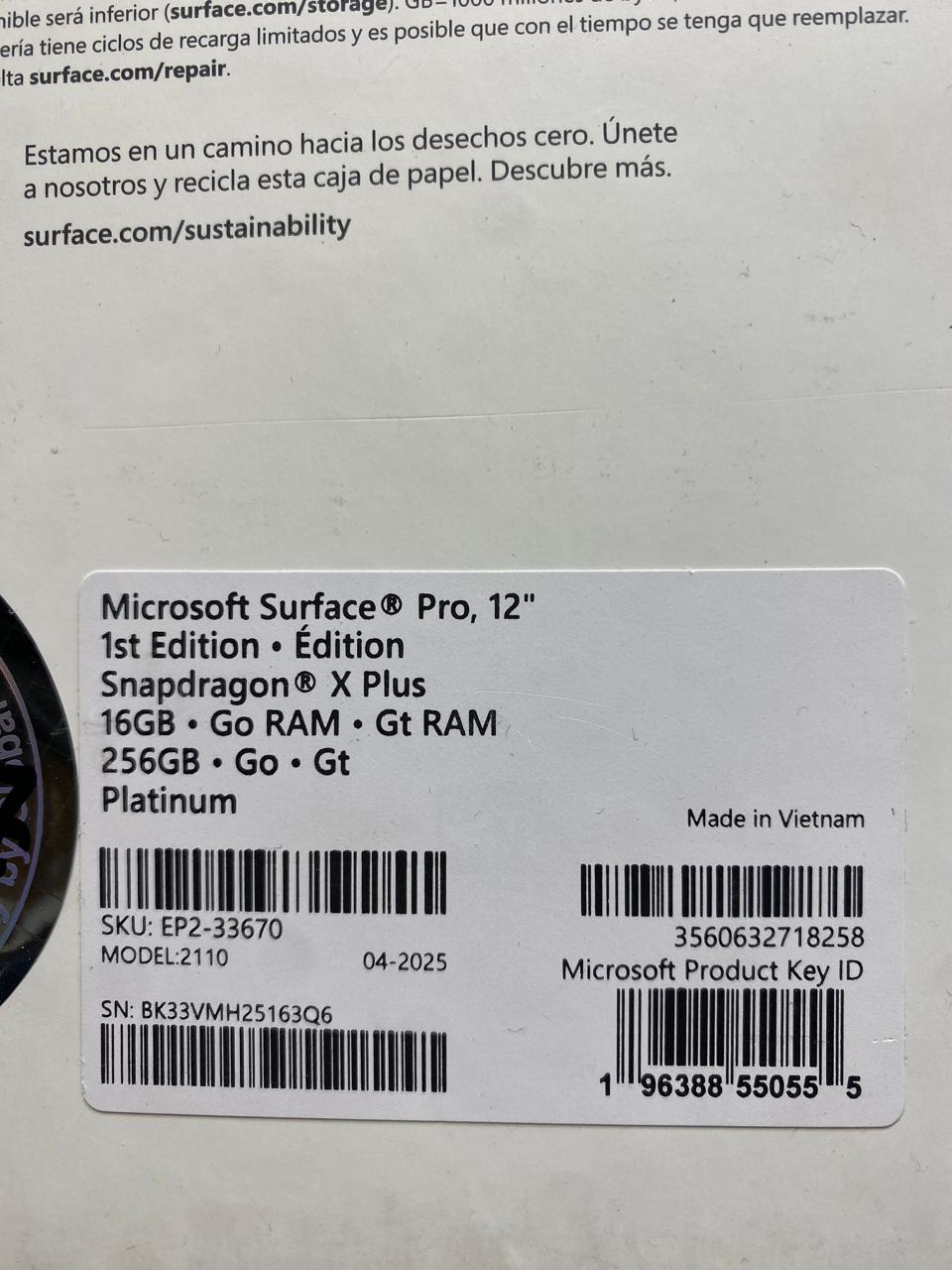 Microsoft Surface Pro 12 | Snapdragon X Plus 16GB 256GB 12″ Touch