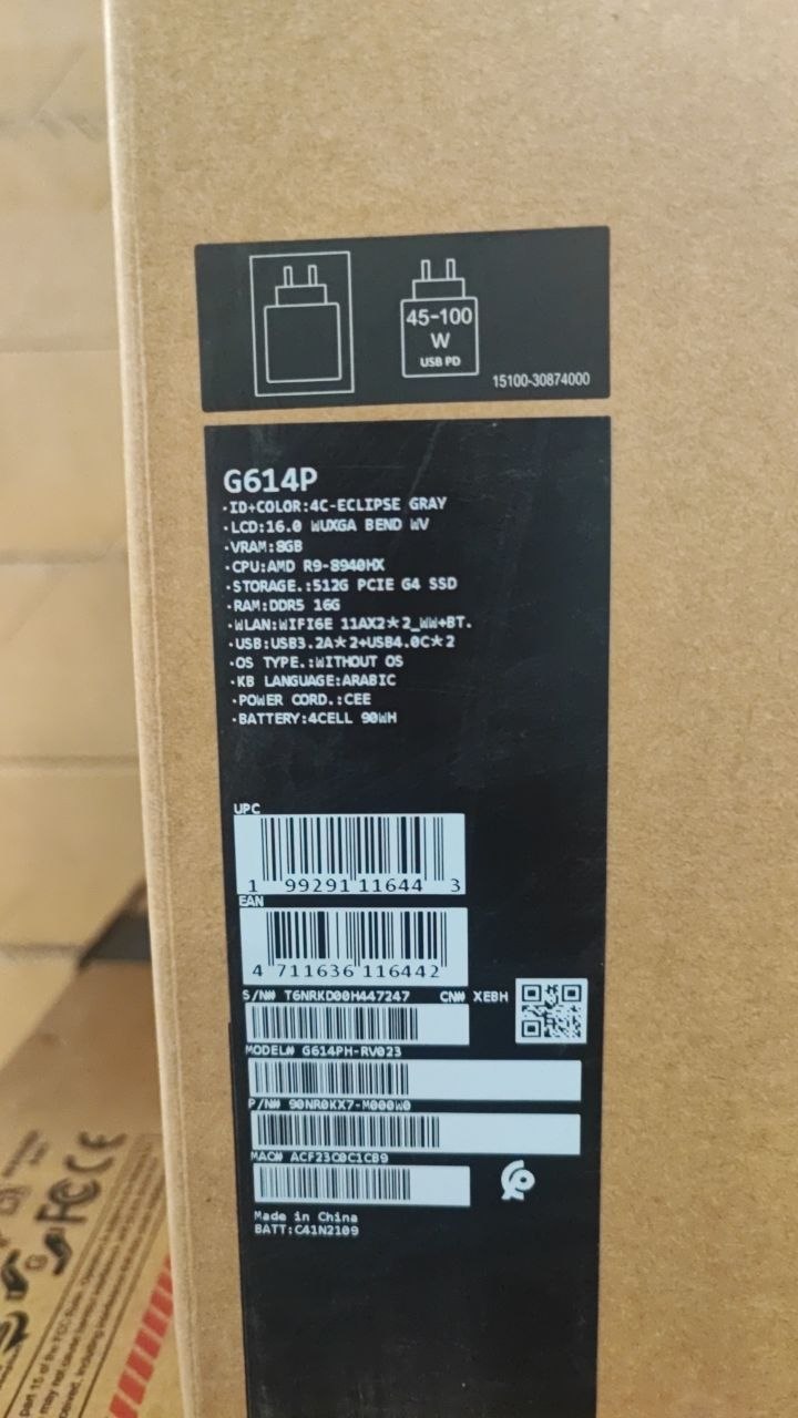 ASUS ROG Strix G16 614PH-RV023 - AMD Ryzen 9-8940HX, RAM 16GB, SSD 512GB, RTX 5050 8GB, 16.0 Inch WUXGA 165Hz, Eclipse Gray