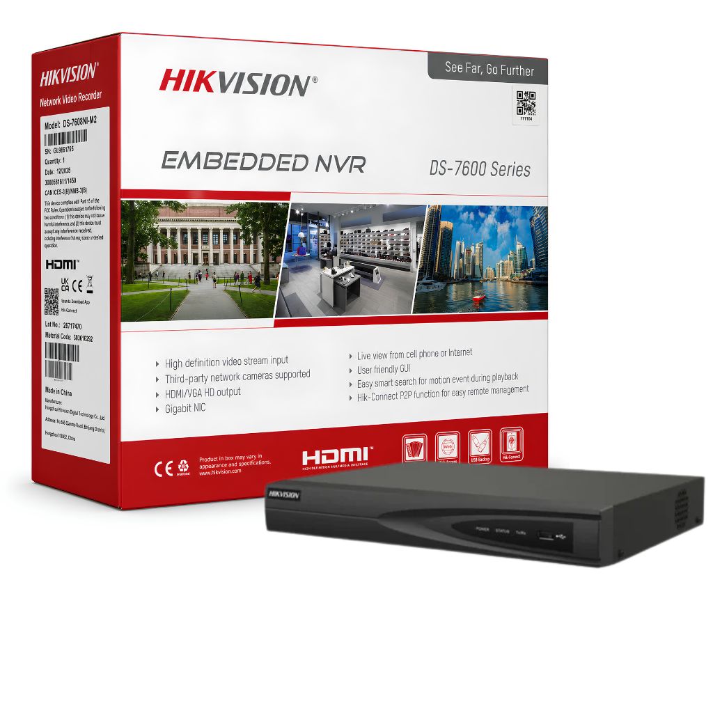 HIKVISION NVR 8 قنوات 8 ميجابكسل 8K DS-7608NI-M2