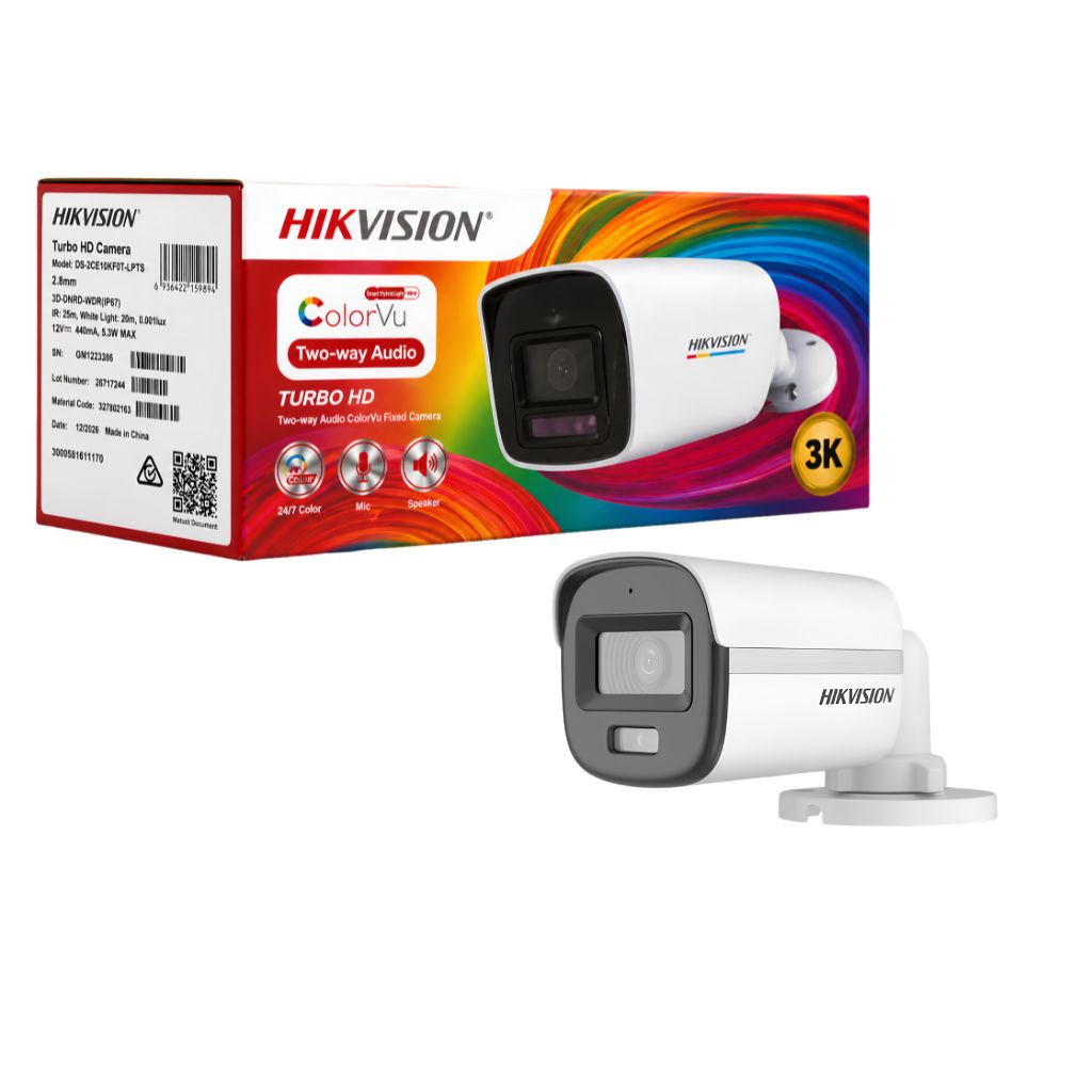 HIKVISION 3K DS-2CE10KF0T كاميرا صوتية 2.8 مم خارجية