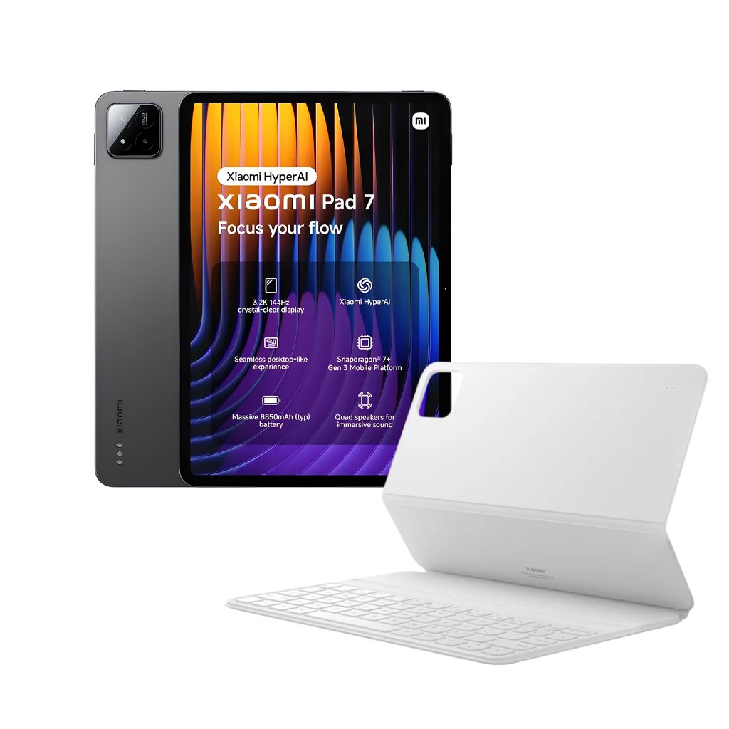 جهاز شاومي باد 7 اللوحي مع لوحة مفاتيح، سناب دراغون 7+، 8 جيجابايت رام، 256 جيجابايت SSD، أدرينو كوالكوم، 11.2 (3200 × 2136) 144 هرتز، رمادي