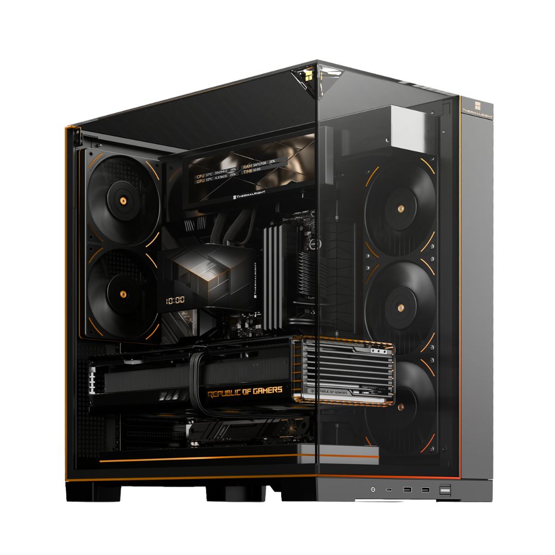 Thermalright TR-A70 VISION 5-مروحة مع شاشة LCD - علبة كمبيوتر ATX، أسود