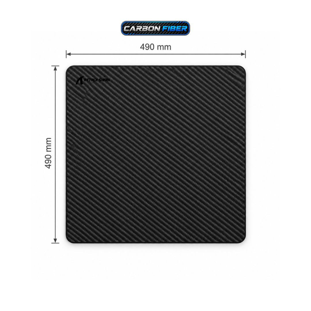 فأرة ألعاب ATTACK SHARK CM04 XL 490x490mm من ألياف الكربون - أسود إكليبس