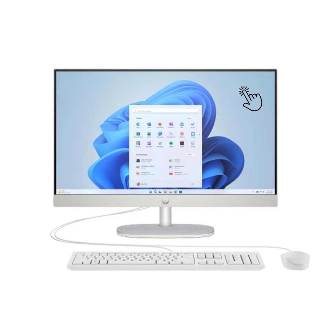 All in One HP 24-CR1000I, Intel Ultra 7-155U, RAM 8GB, SSD 512GB, Intel Graphics, 24 Inch FHD TouchScreen, White