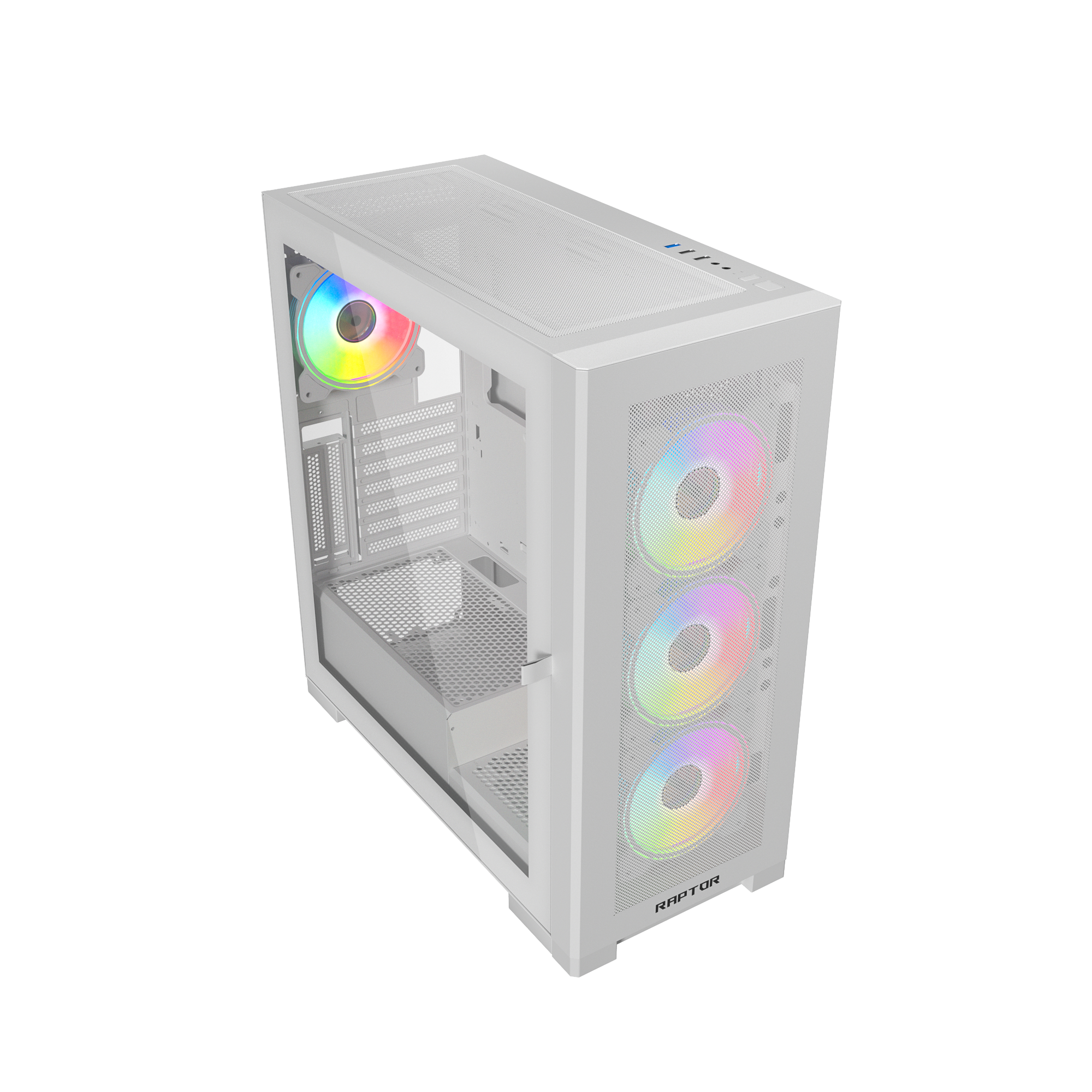 Raptor 290-XL ARCTIC HAWK RGB Mid Tower Case - White