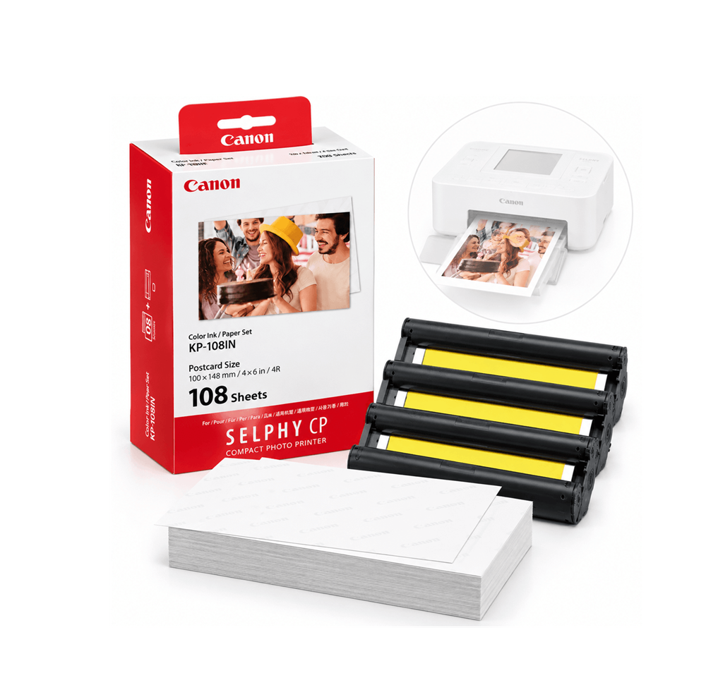 Canon KP-108IN Color Ink & Paper Set - 108 Sheets 4x6 for SELPHY CP Series
