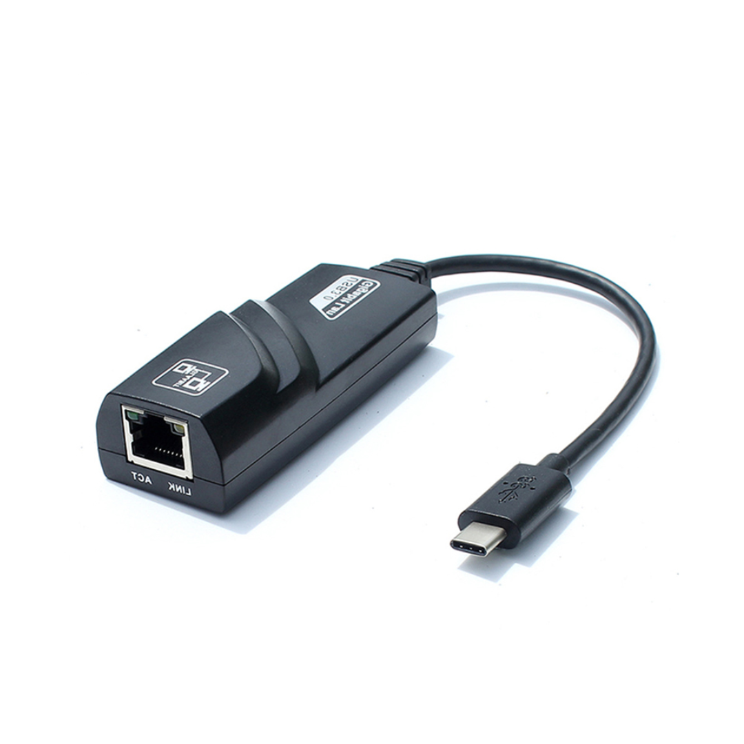 محول شبكة LAN من منفذ Type C إلى 10/100/1000 Gigabit Ethernet بسرعة 1000 ميجابت في الثانية